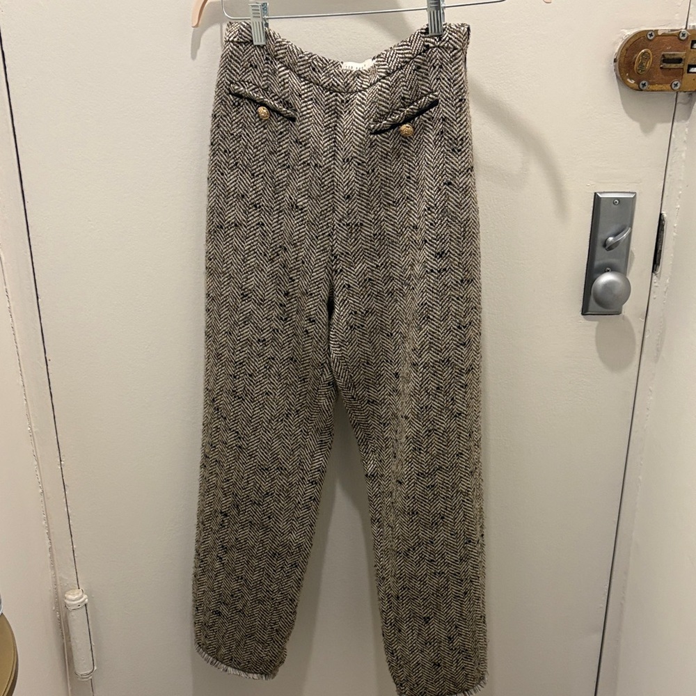 Ted Baker Herringbone Tweed Pants - Brown